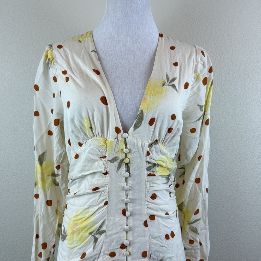 Free People Cream Date Night Long Sleeve Mini Dress Size Small - Picture 5 of 12